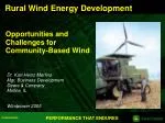 Rural Wind Energy Development