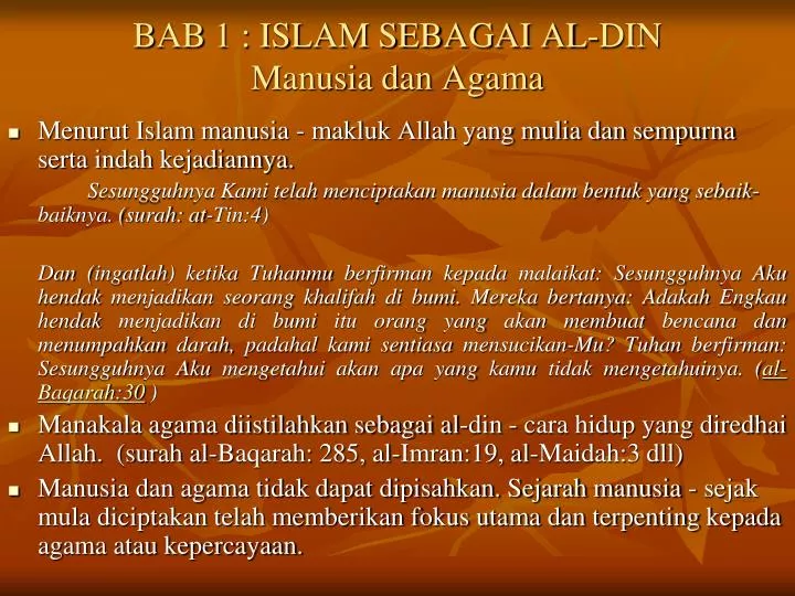 bab 1 islam sebagai al din manusia dan a gama