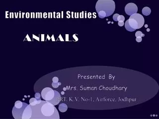Environmental Studies ANIMALS