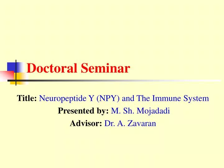 doctoral seminar
