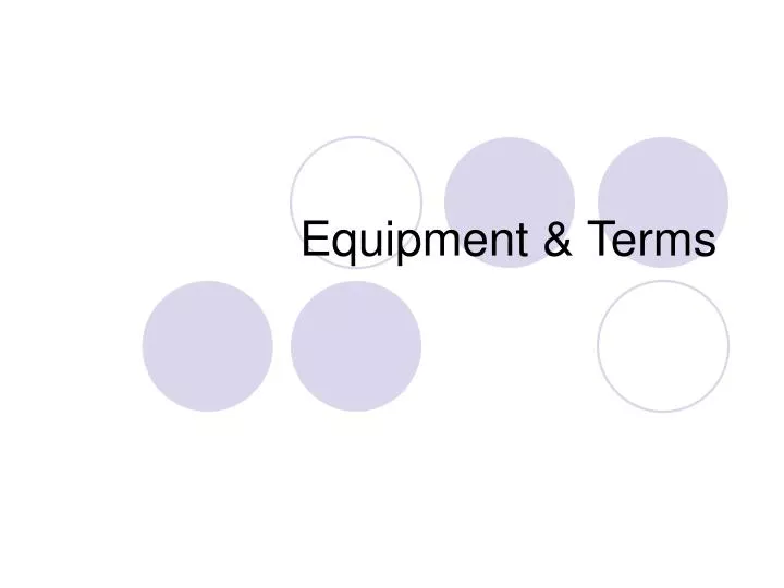 equipment terms
