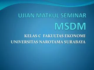 ujian matkul seminar msdm