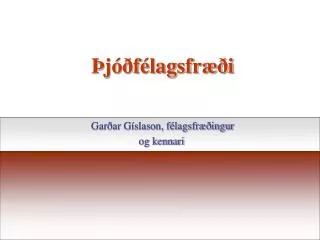 gar ar g slason f lagsfr ingur og kennari