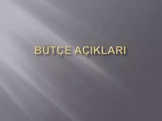 BÜTÇE AÇIKLARI