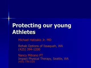 Protecting our young Athletes
