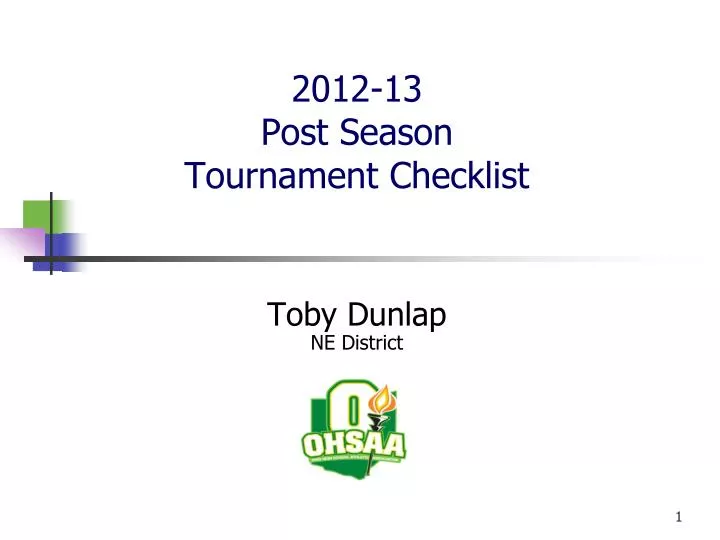 2012 13 post season tournament checklist