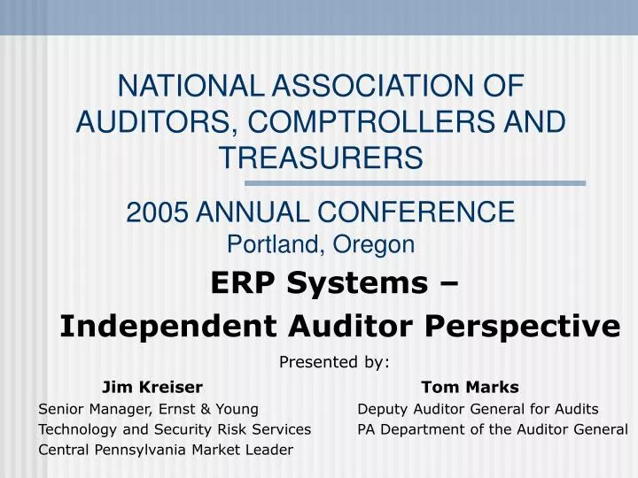 national association of auditors comptrollers and treasurers 2005 annual conference portland oregon