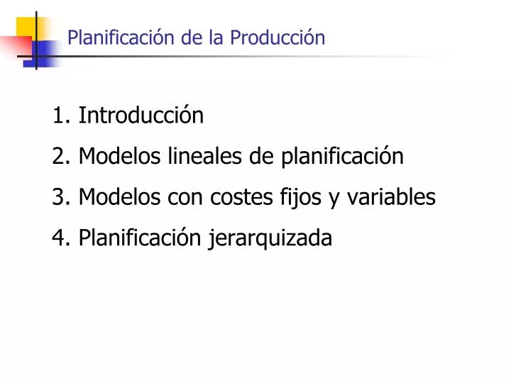 planificaci n de la producci n