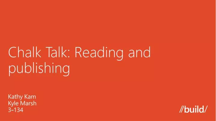 chalk talk reading and publishing