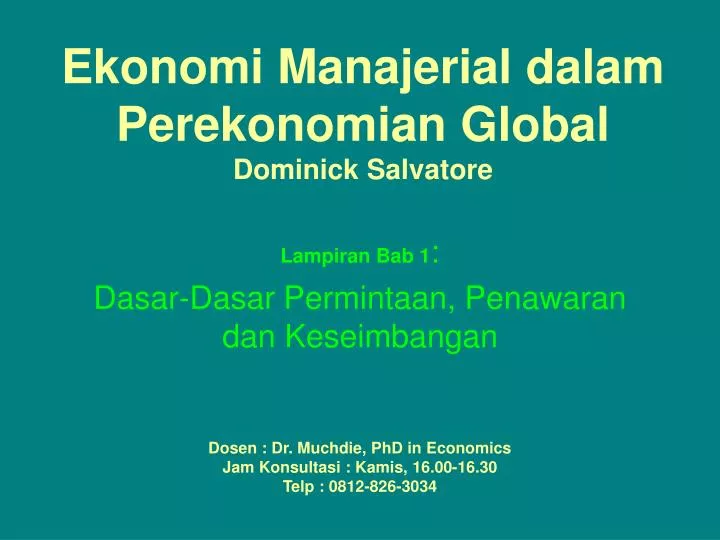 ekonomi manajerial dalam perekonomian global dominick salvatore
