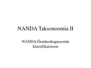 NANDA Taksonoomia II