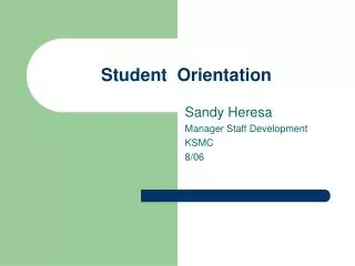 student orientation