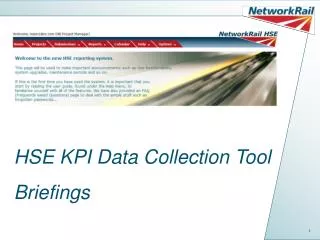 HSE KPI Data Collection Tool Briefings