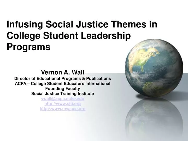 infusing social justice themes in college student leadership programs