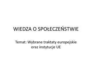 wiedza o spo ecze stwie
