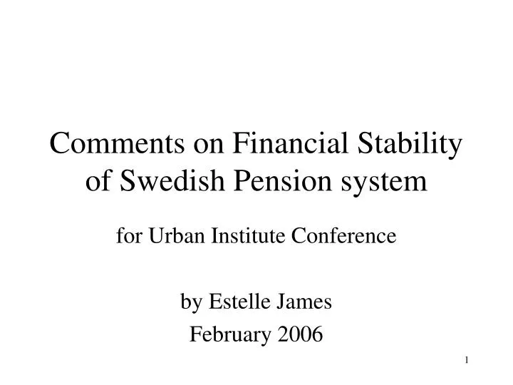 comments on financial stability of swedish pension system