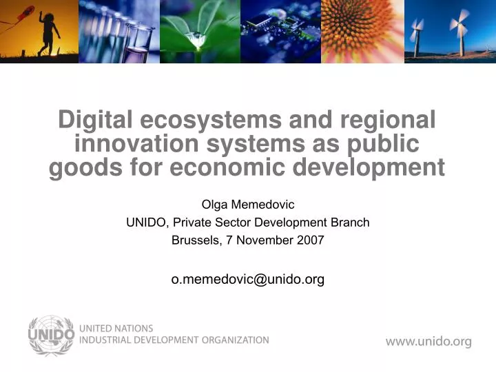 digital ecosystems and regional innovation systems as public goods for economic development