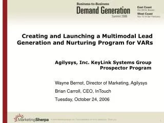 Creating and Launching a Multimodal Lead Generation and Nurturing Program for VARs