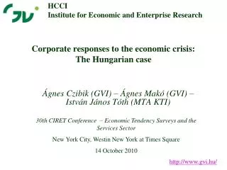Corporate responses to the economic crisis: The Hungarian case