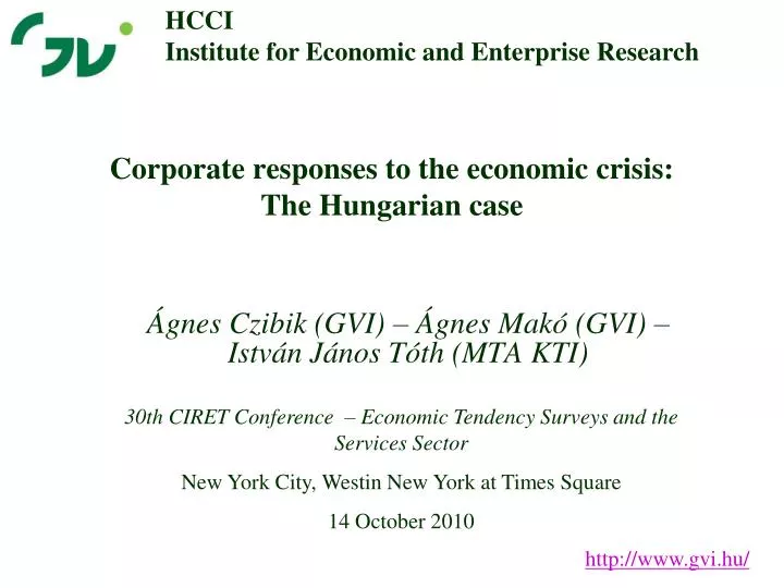 corporate responses to the economic crisis the hungarian case
