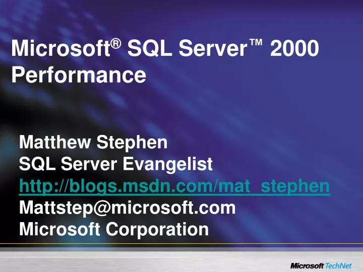 microsoft sql server 2000 performance