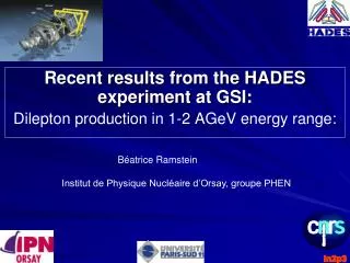 Recent results from the HADES experiment at GSI: Dilepton production in 1-2 AGeV energy range: