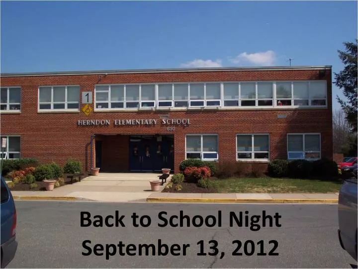 back to school night september 13 2012