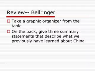 Review-- Bellringer