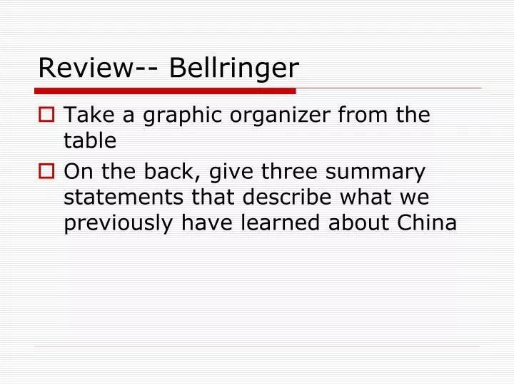 review bellringer