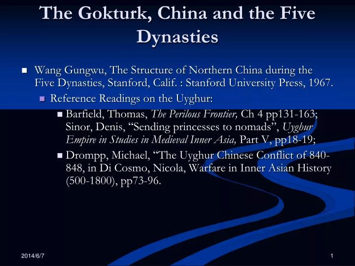 the gokturk china and the five dynasties