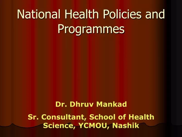 national health policies and programmes