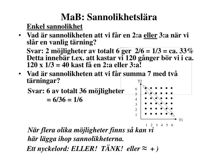 PPT - MaB: Sannolikhetslära PowerPoint Presentation, Free Download - ID ...