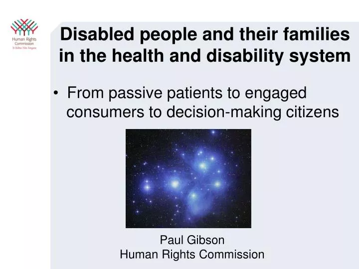 disabled people and their families in the health and disability system