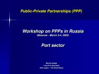 Public-Private Partnerships (PPP)