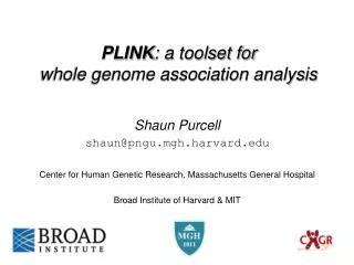 PLINK : a toolset for whole genome association analysis