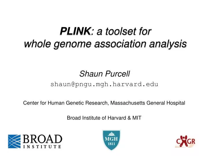 plink a toolset for whole genome association analysis