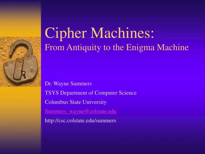 cipher machines from antiquity to the enigma machine