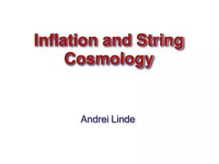 Inflation and String Cosmology