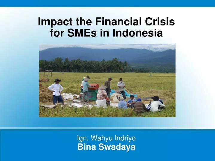 impact the financial crisis for smes in indonesia
