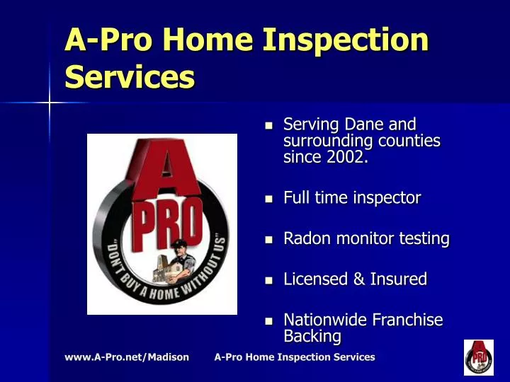 a pro home inspection services