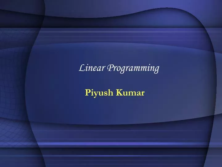 linear programming