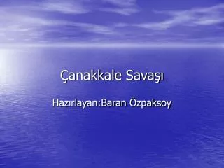 anakkale sava