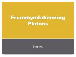 Frummyndakenning Platóns