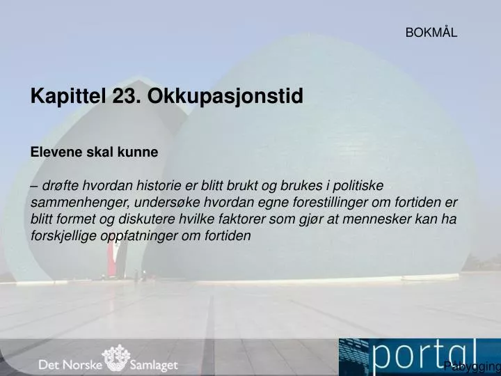 kapittel 23 okkupasjonstid