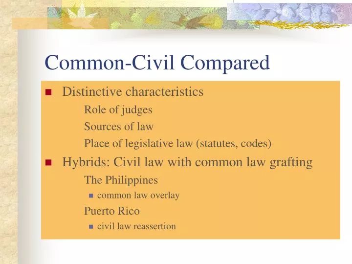 common civil compared