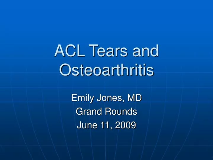 acl tears and osteoarthritis