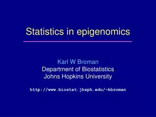Statistics in epigenomics