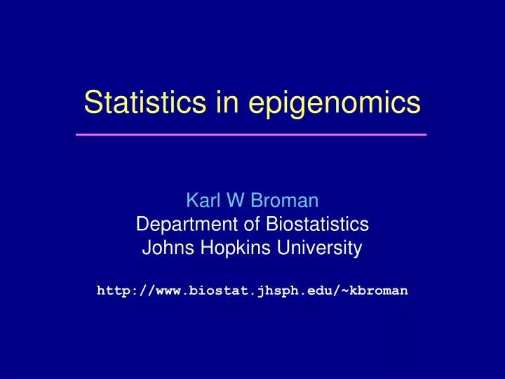 statistics in epigenomics