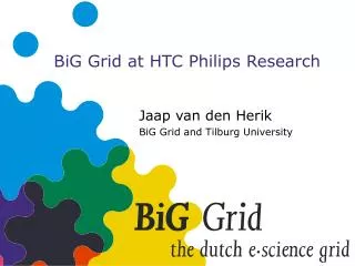BiG Grid at HTC Philips Research