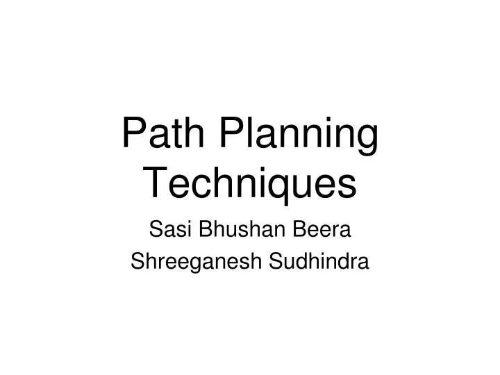 path planning techniques